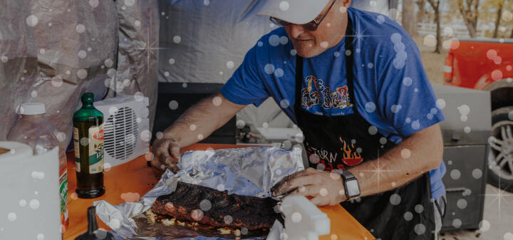 Man preparing ribs